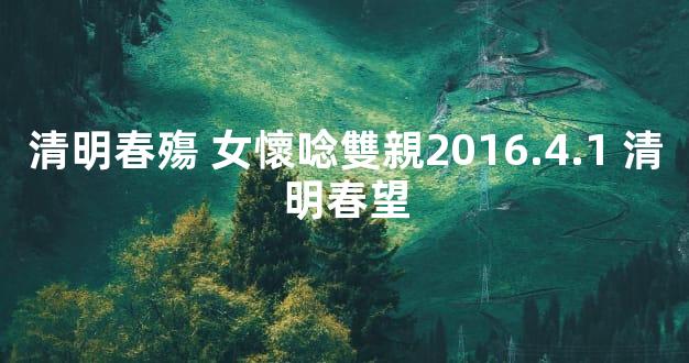 清明春殤 女懷唸雙親2016.4.1 清明春望